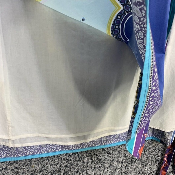 Elegant Blue Patterned Sleeveless Dress - Picture 11 of 12